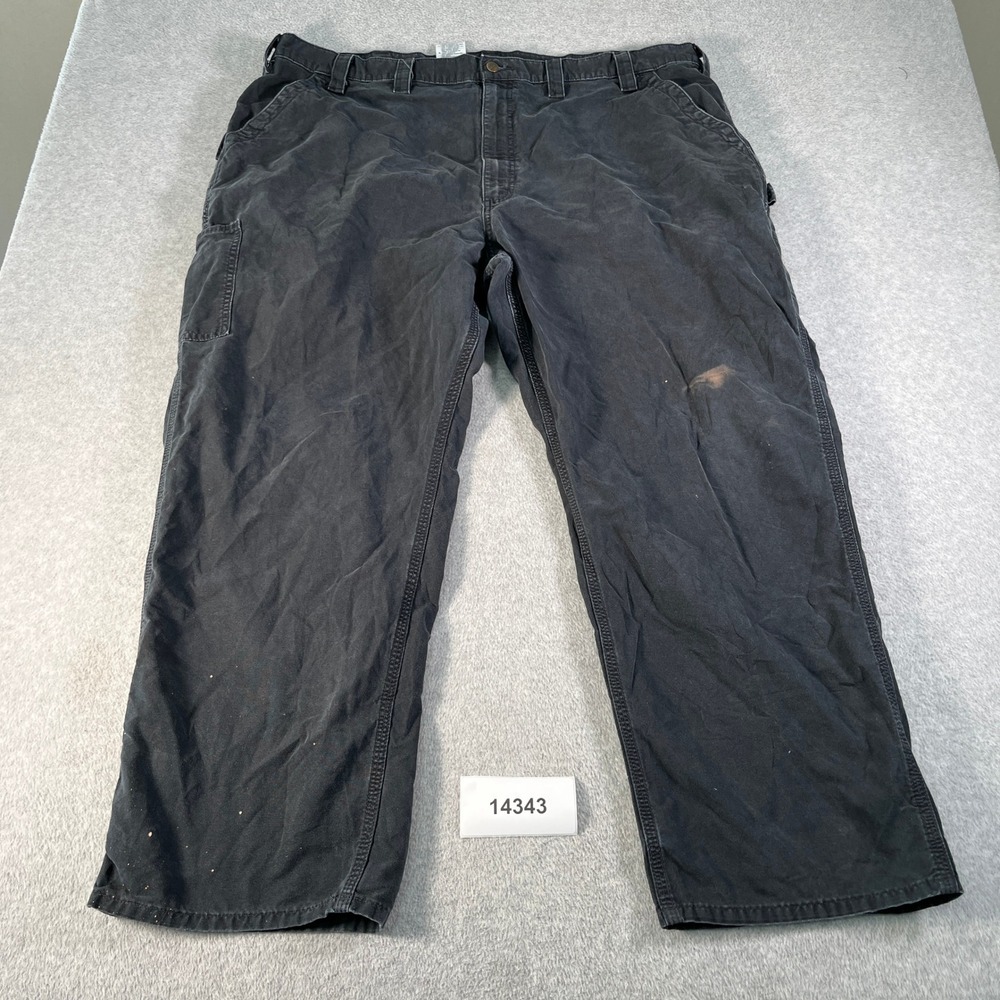 Carhartt Carpenter Pants Mens 48x30 Black Loose Original Fit Utility Hammer Loop